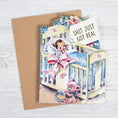 Load image into Gallery viewer, shit just got real baby shower card