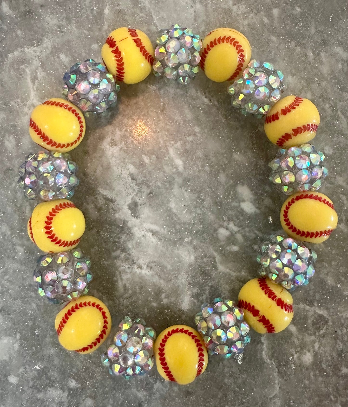stretchy blingy softball bracelet