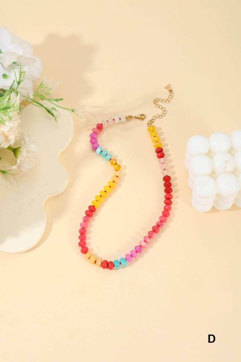 Trendy Natural Agate Gemstone Necklace