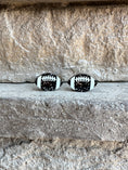 Load image into Gallery viewer, football glitter acrylic stud earrings