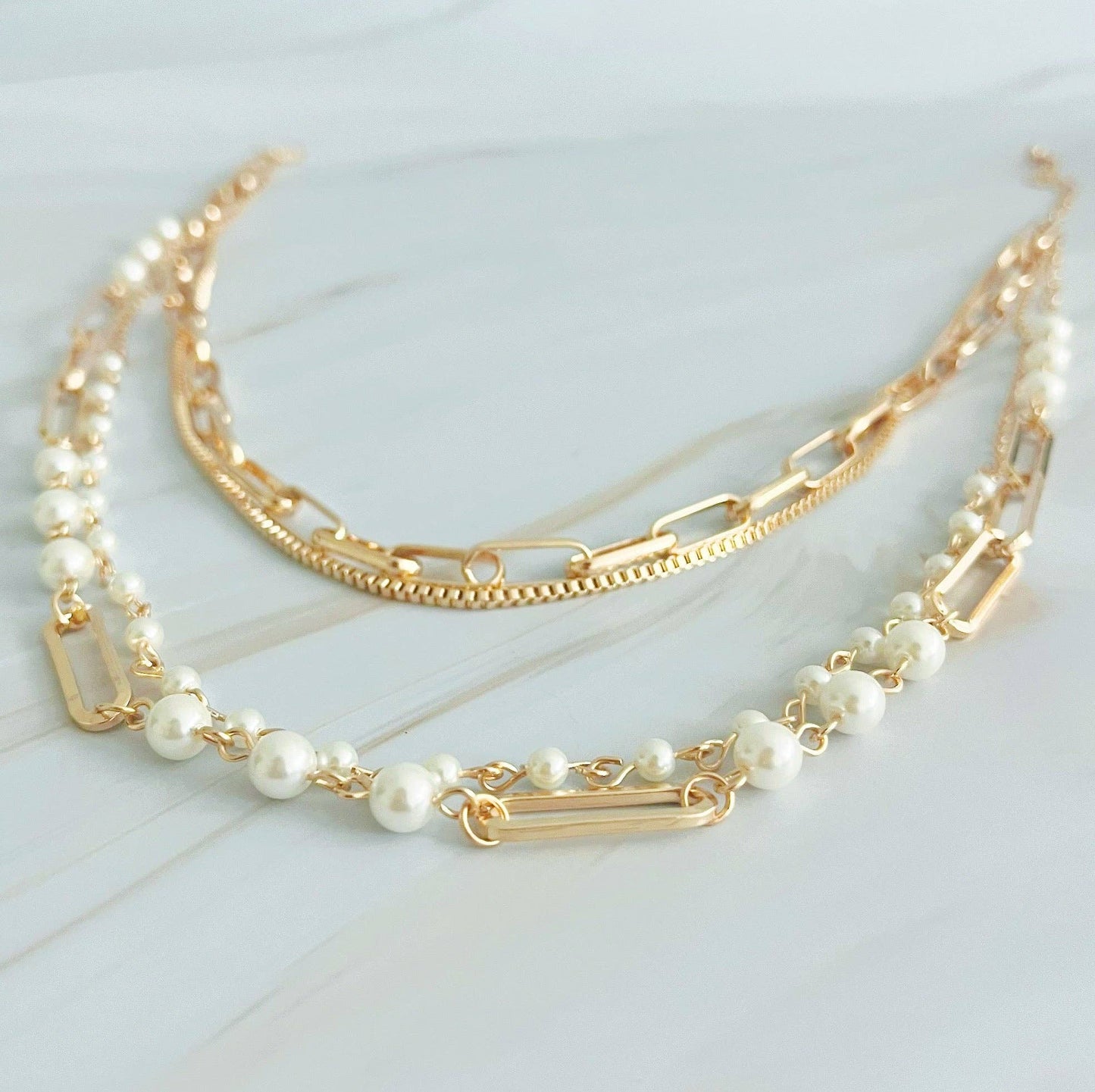 layered clip chain necklace