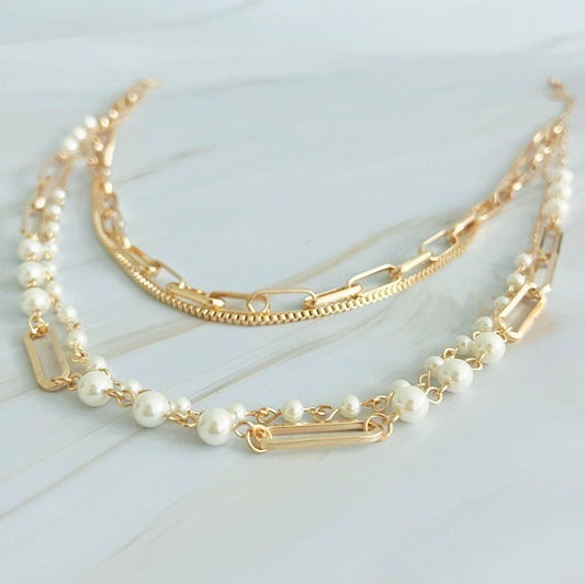 layered clip chain necklace