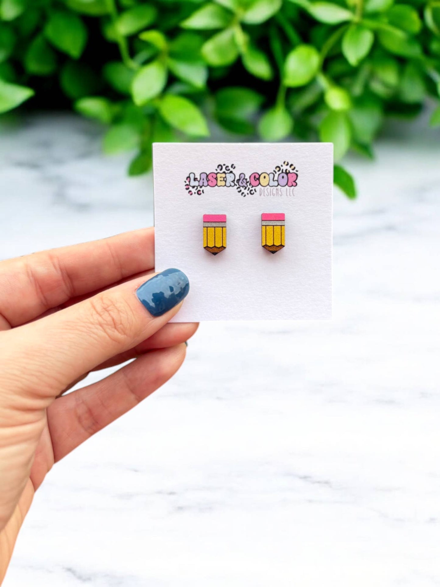 pencil stud earrings