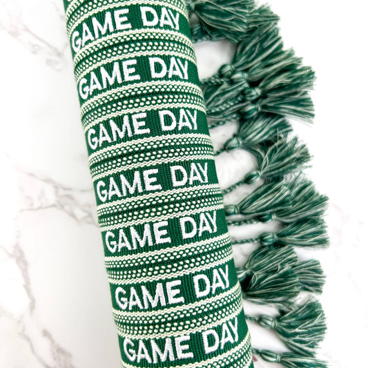 green game day embroidered bracelet