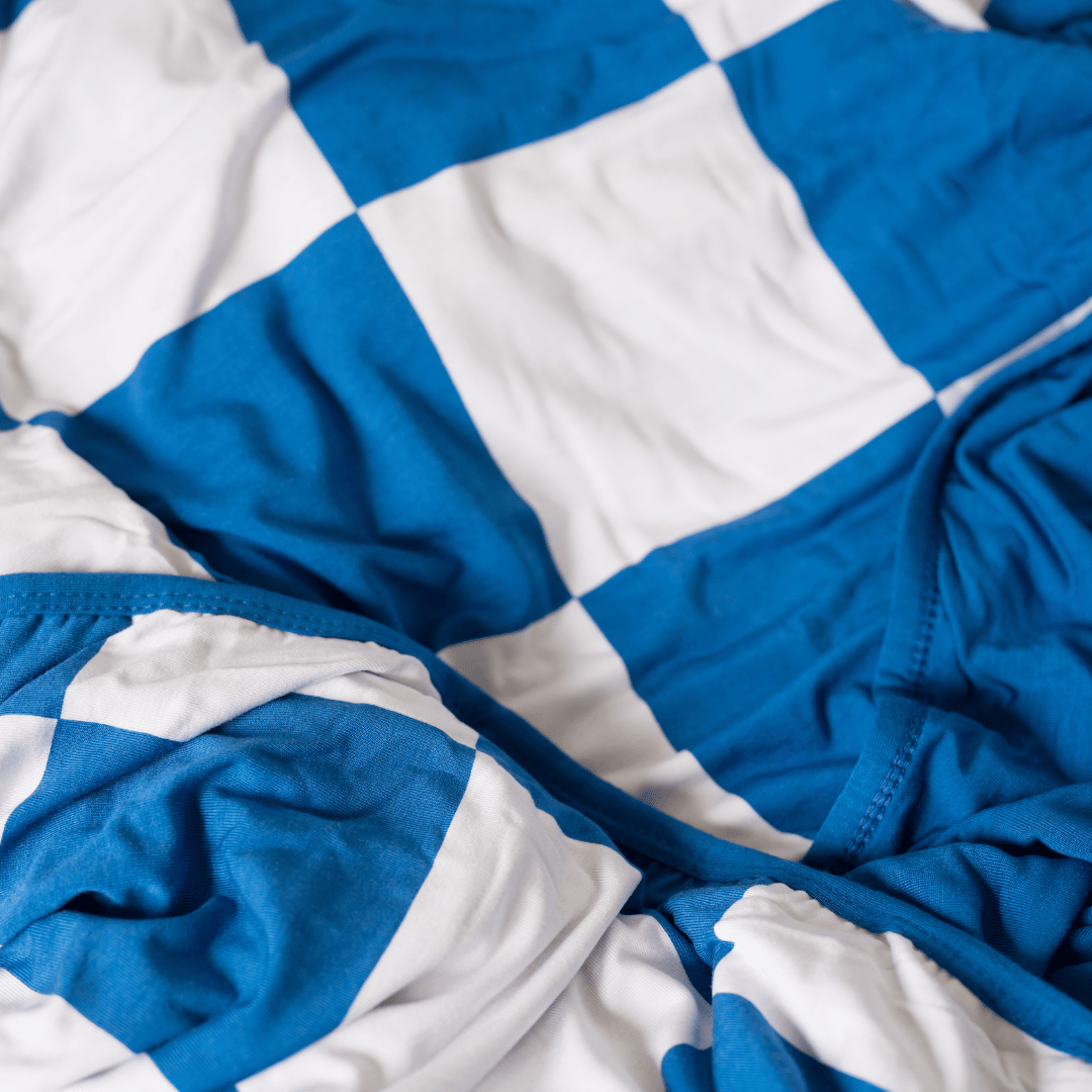 blue/white JUMBO XL swaddle blanket