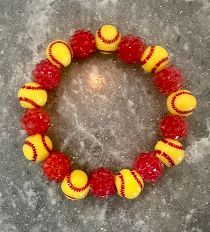 stretchy blingy softball bracelet