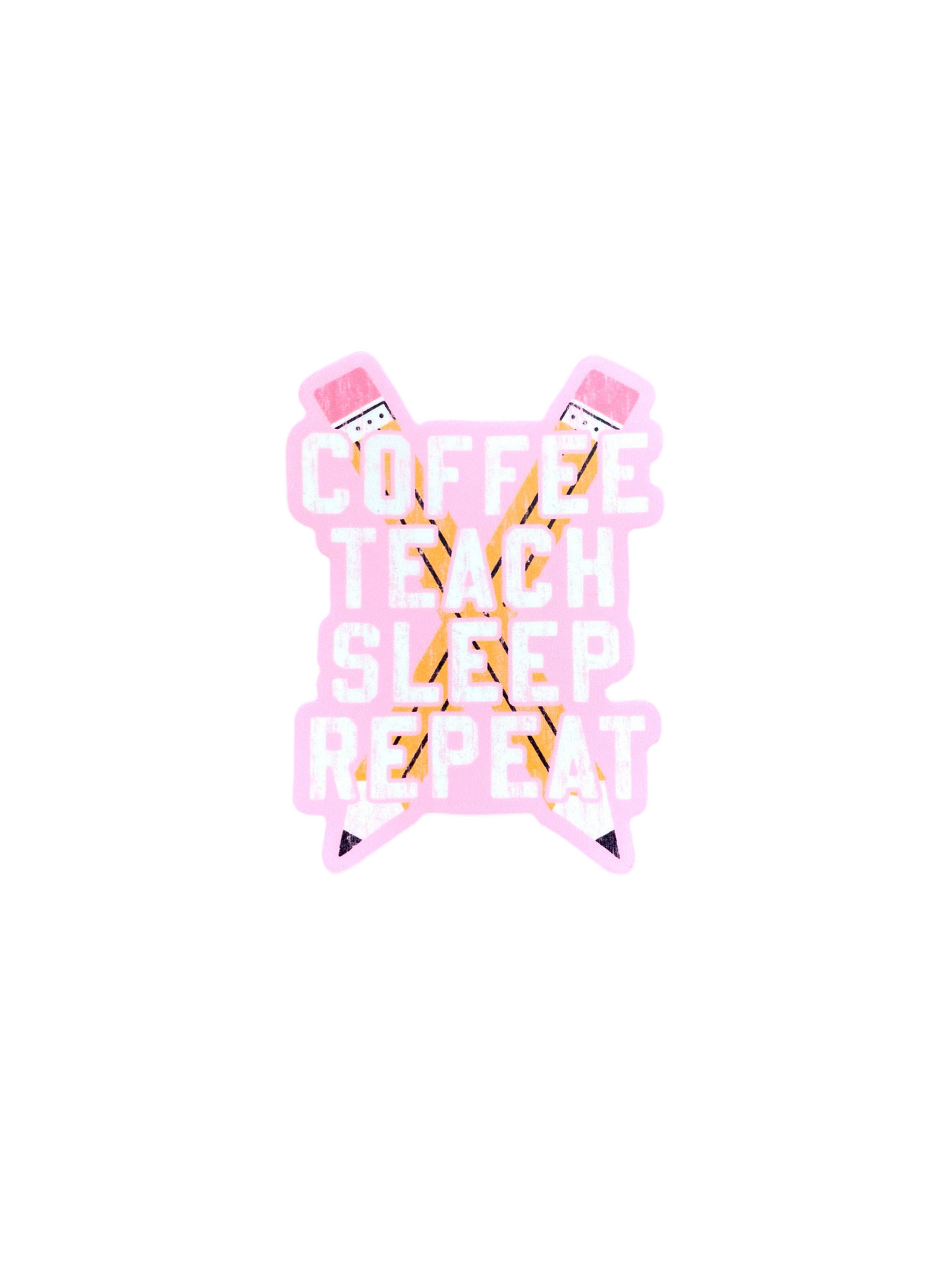 coffee teach sleep repeat vinyl sticker