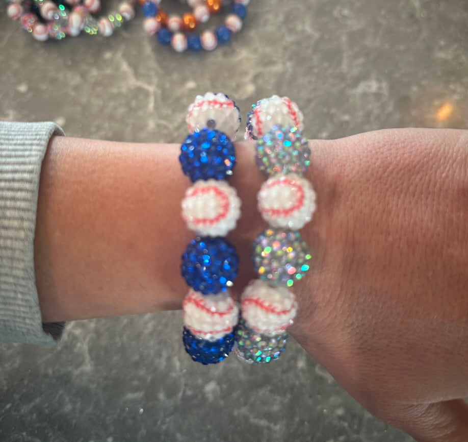 big bead stretchy baseball bracelet