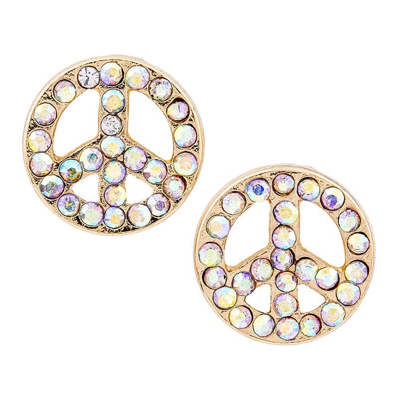 peace stud earrings & ceramic dish