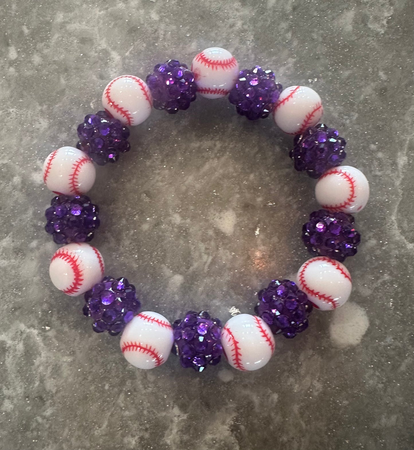 stretchy blingy baseball bracelet