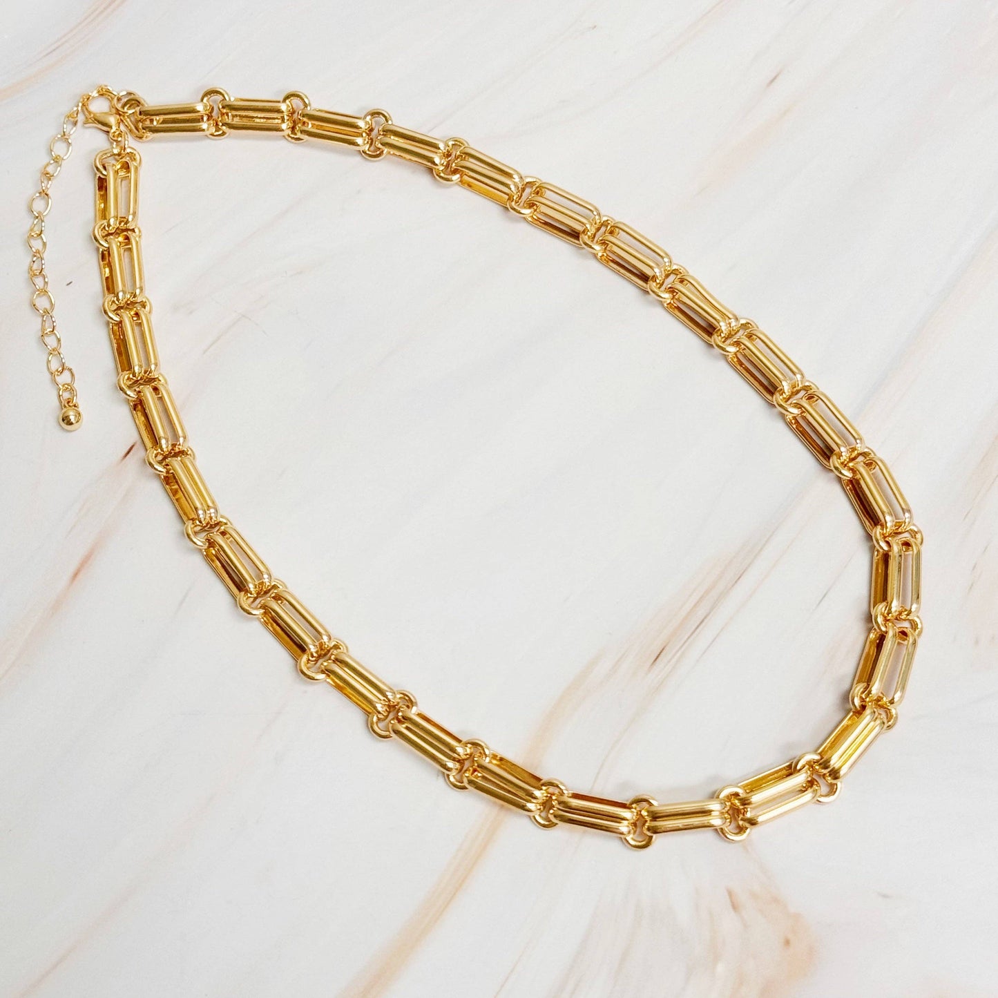 double links linked chain necklace