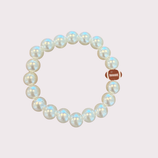 FOOTBALL pearly stretchy bracelet - STACK & RALLY by Florence and Jean