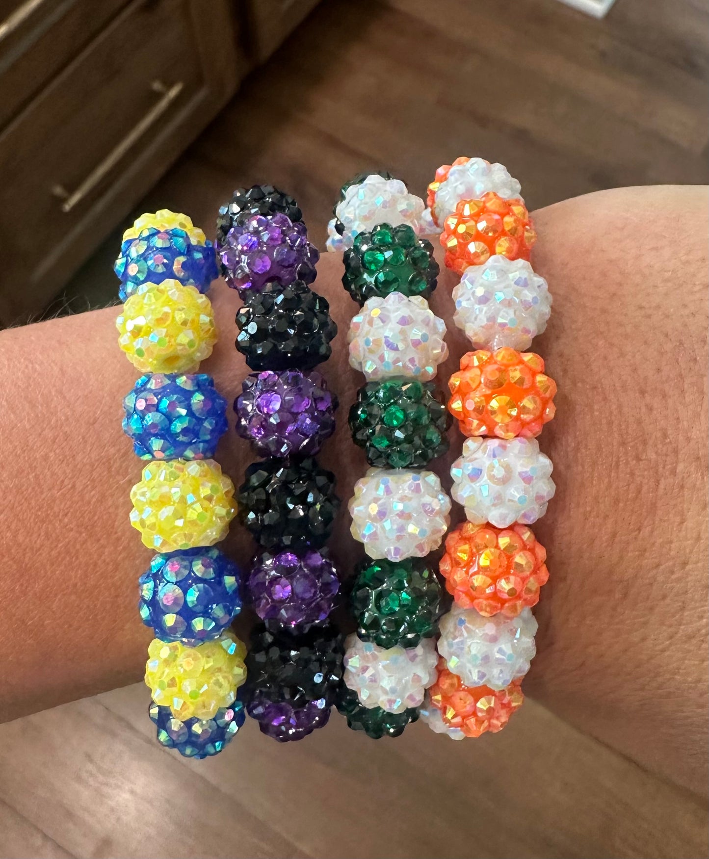 stretchy blingy school spirit bracelet