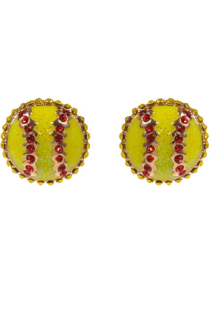 softball rhinestone earrings