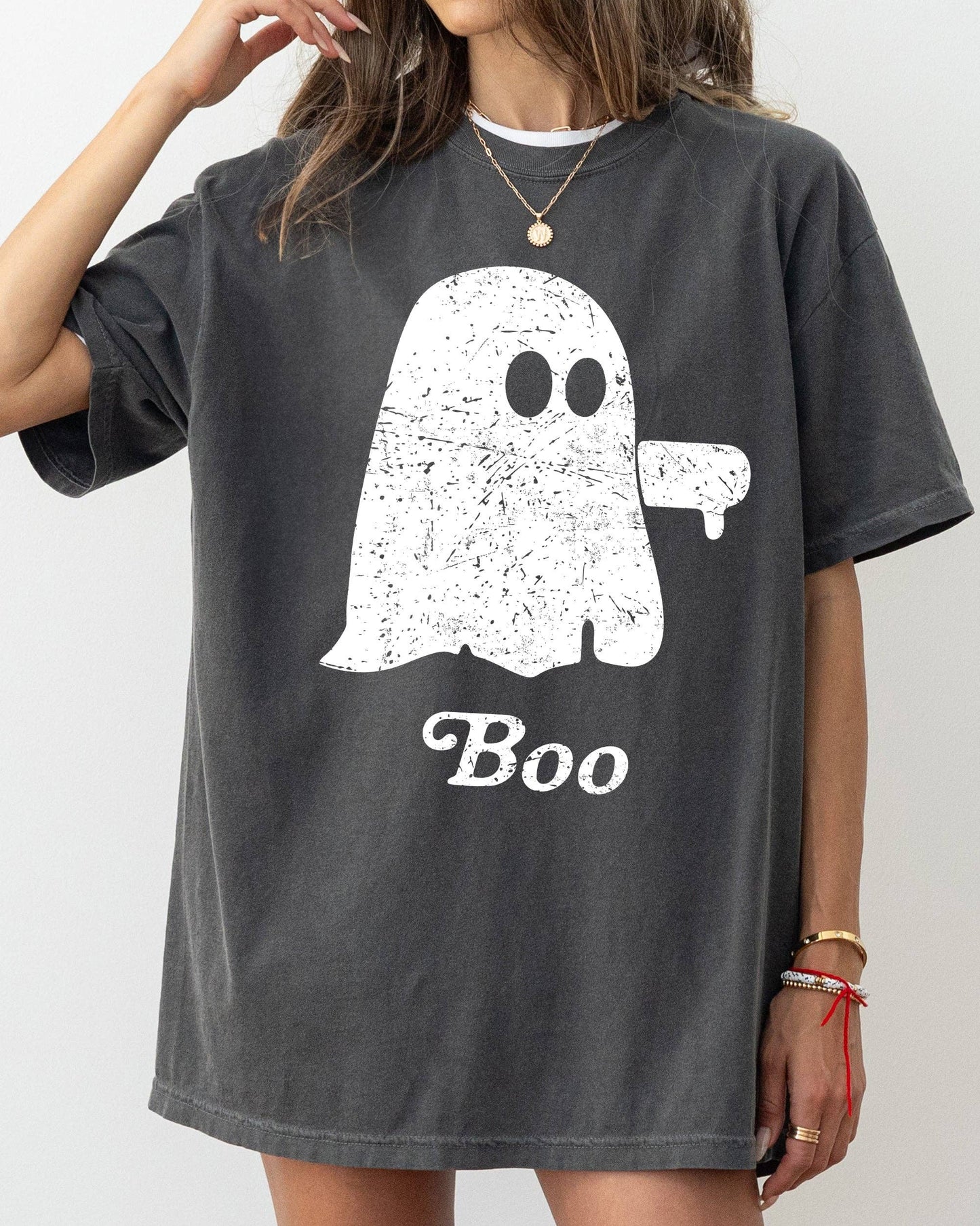 Boo Thumb, Ghost, Spooky, Scary, Halloween T-Shirt