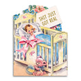 Load image into Gallery viewer, shit just got real baby shower card