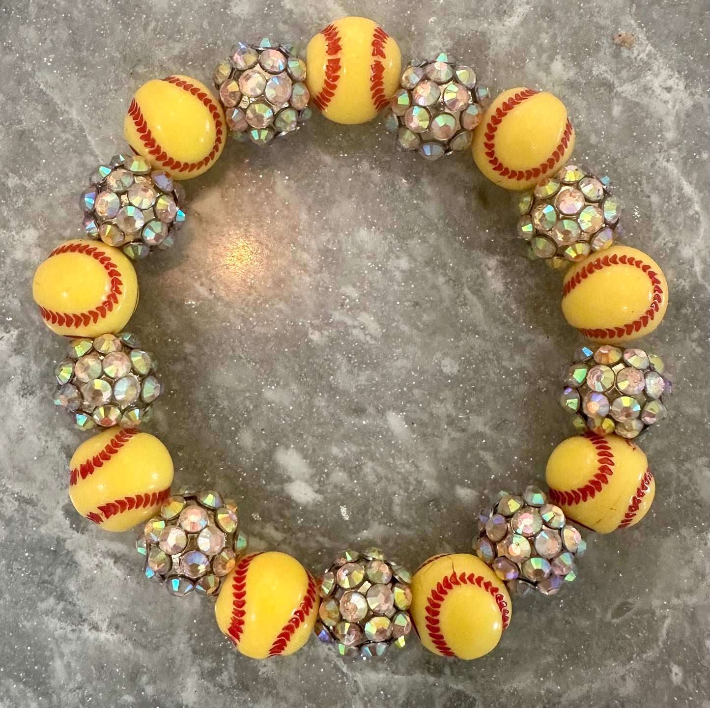 stretchy blingy softball bracelet