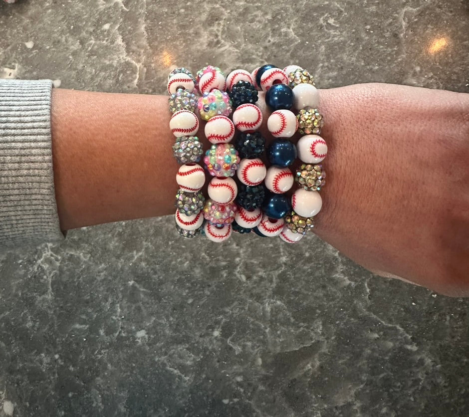 stretchy blingy baseball bracelet
