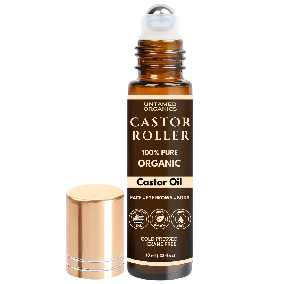 Organic Cold Pressed Castor Oil Roller | 10 mL Glass Bottle