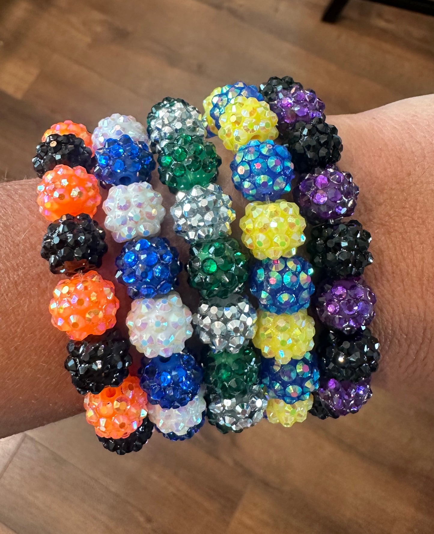 stretchy blingy school spirit bracelet