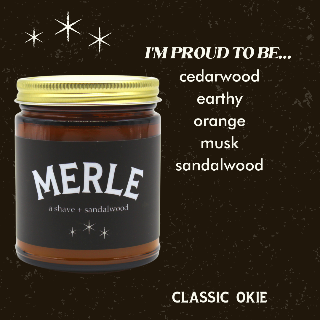 merle candle - a shave + sandalwood
