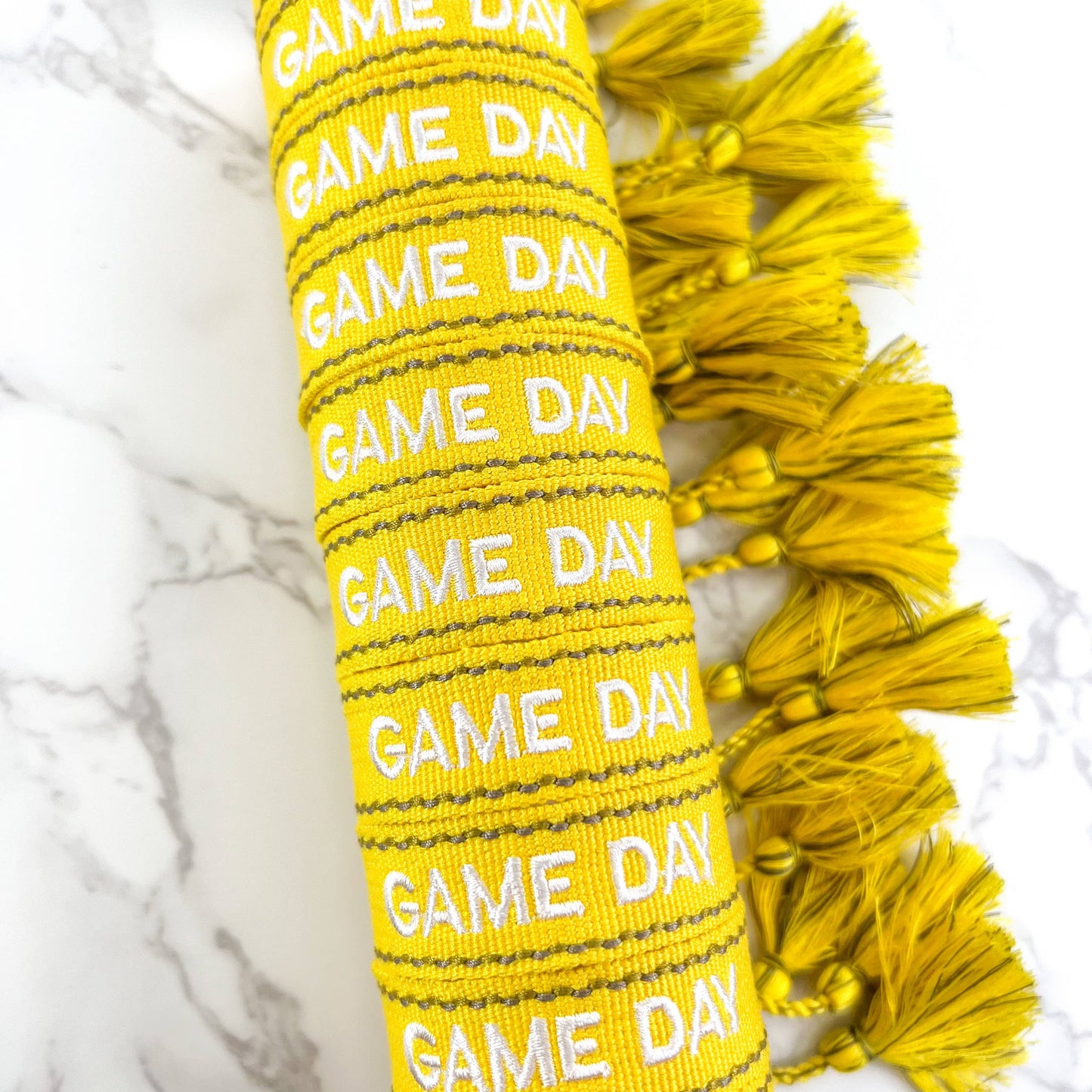yellow game day embroidered bracelet