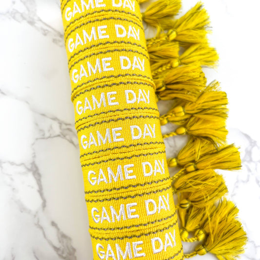 yellow game day embroidered bracelet