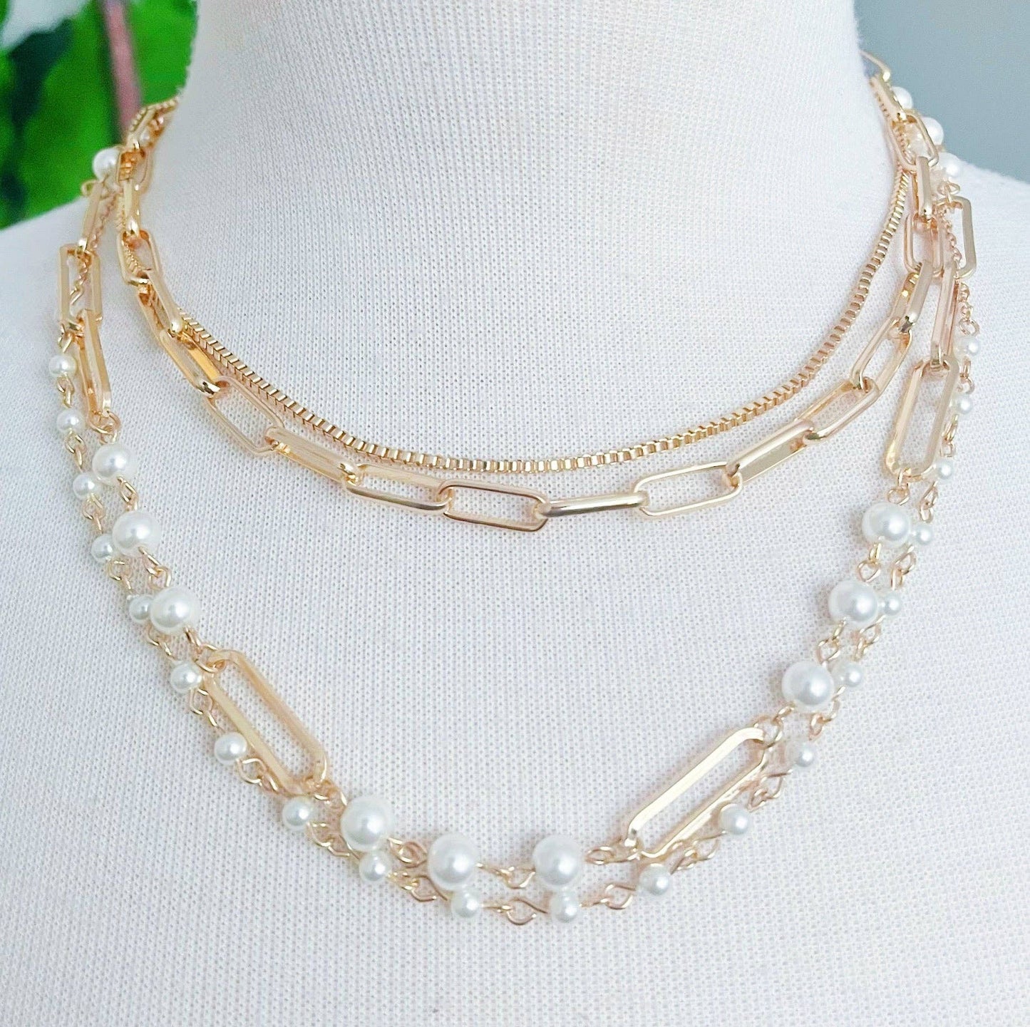 layered clip chain necklace