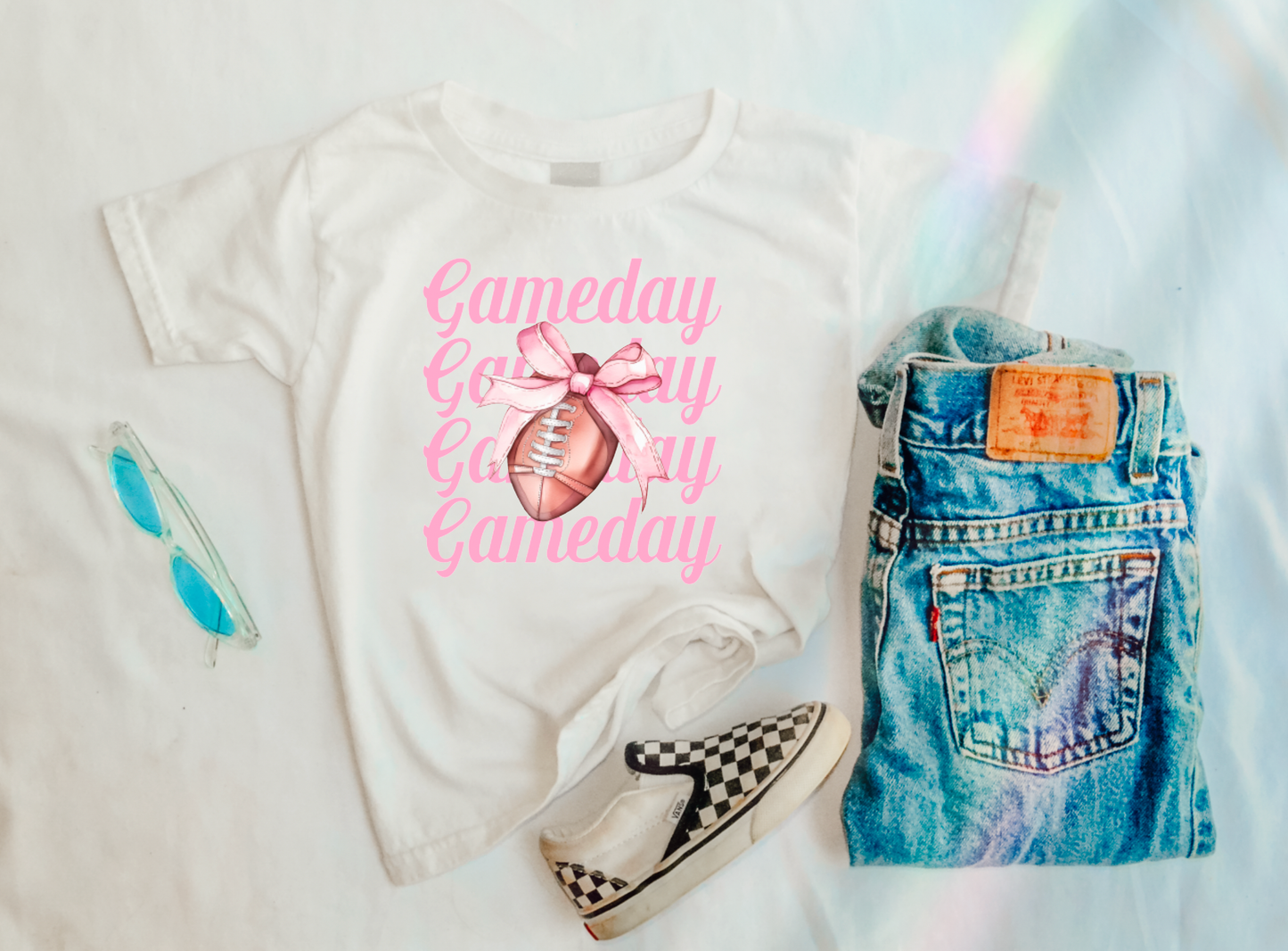 KIDS football coquette graphic tee