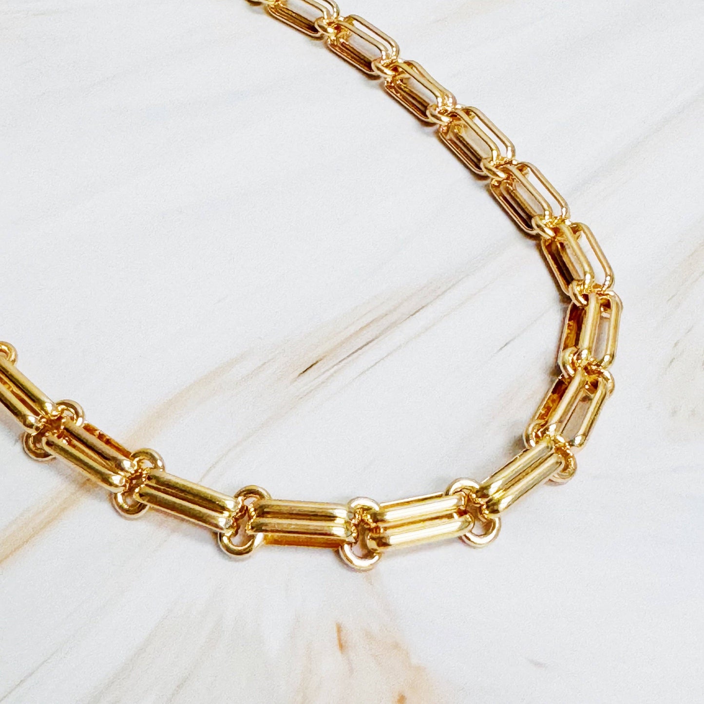 double links linked chain necklace