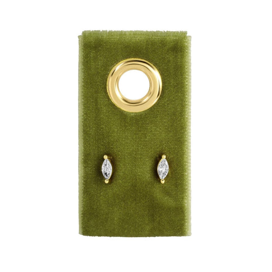 Minimalist Marquise Faux Diamond Studs