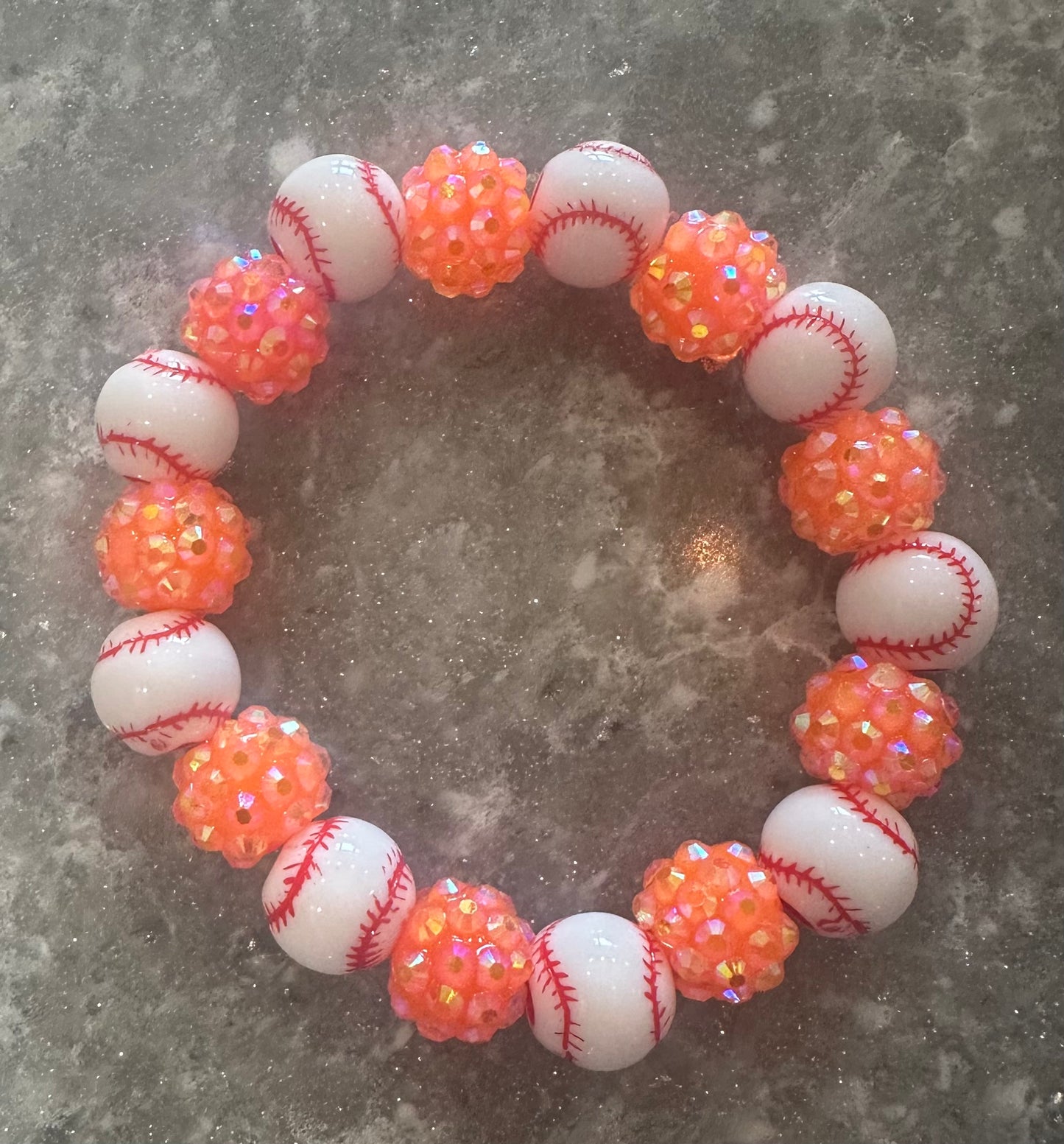 stretchy blingy baseball bracelet