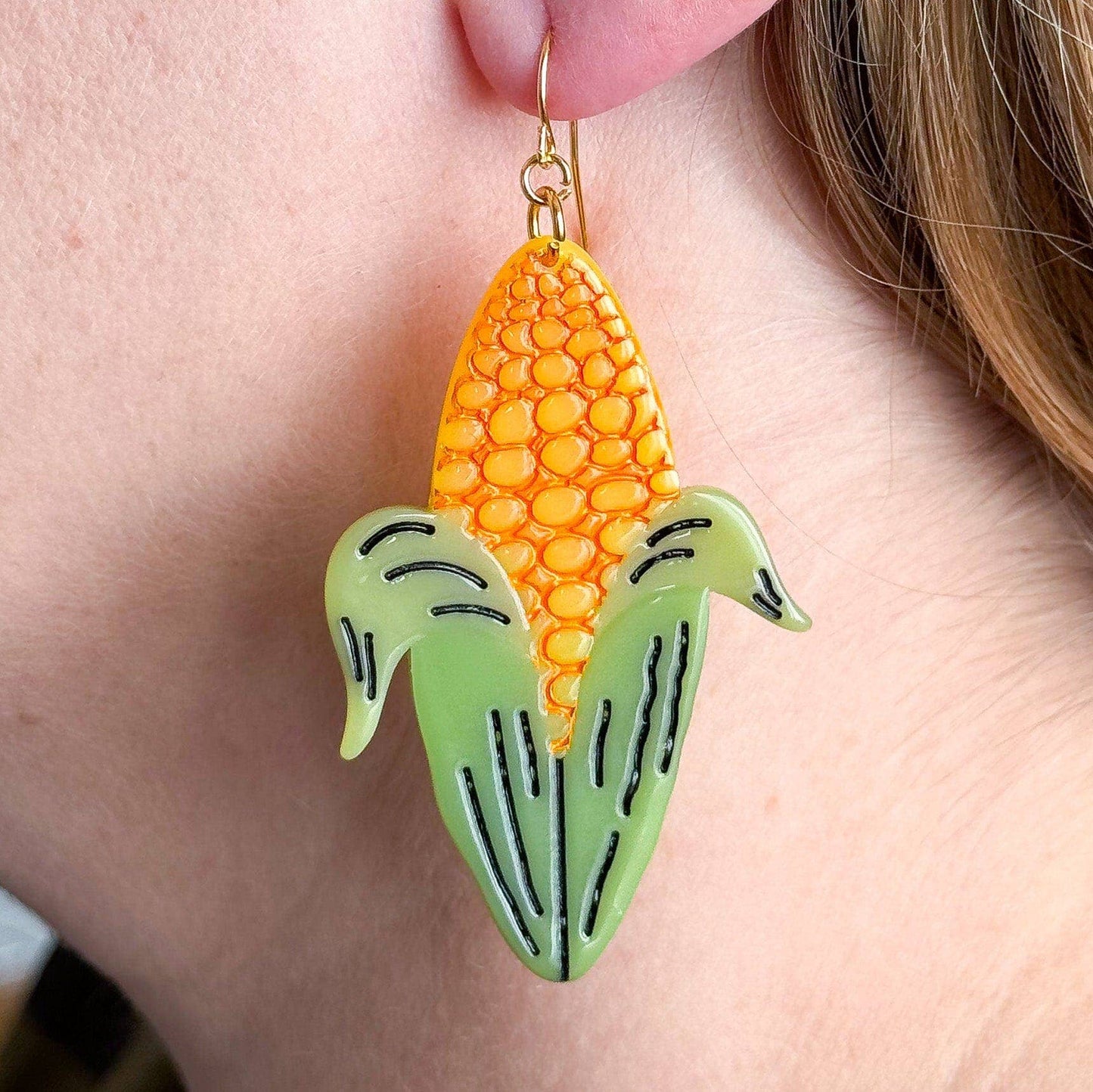corn cob acetate earrings