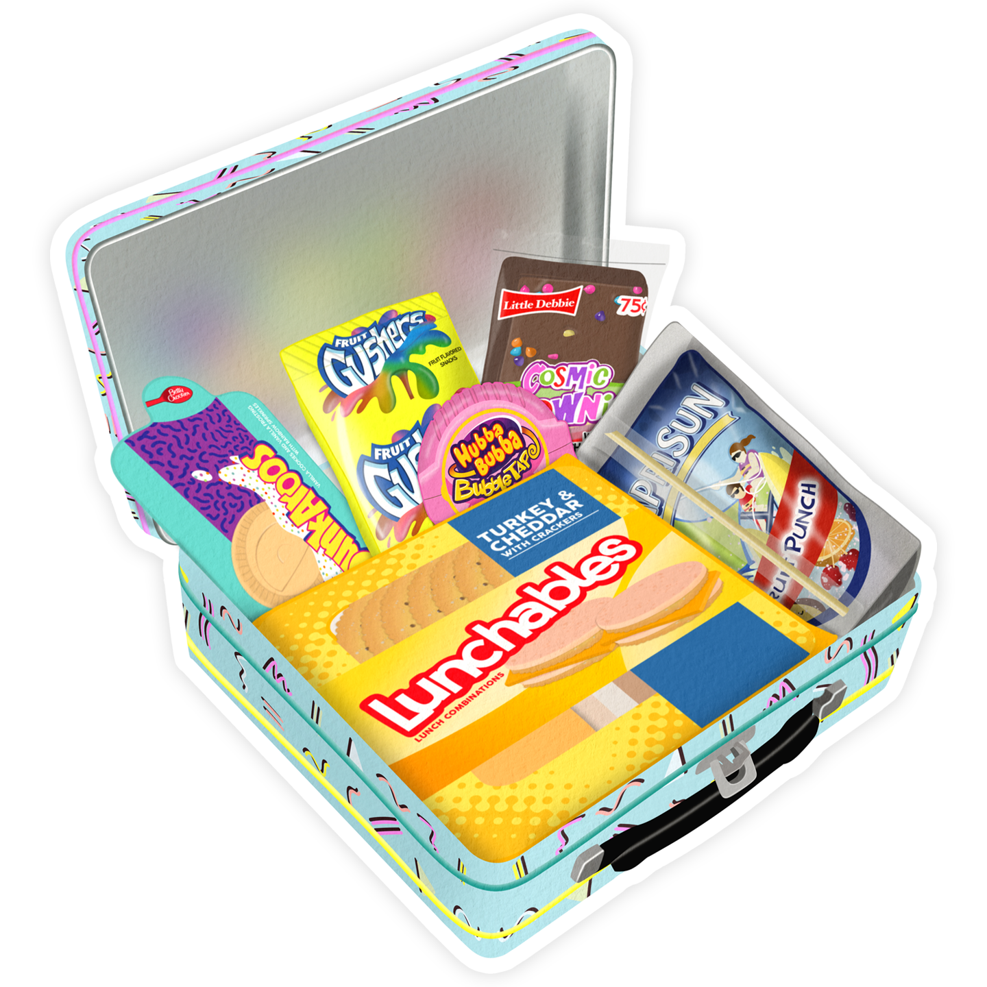 90's lunch box vinyl sticker