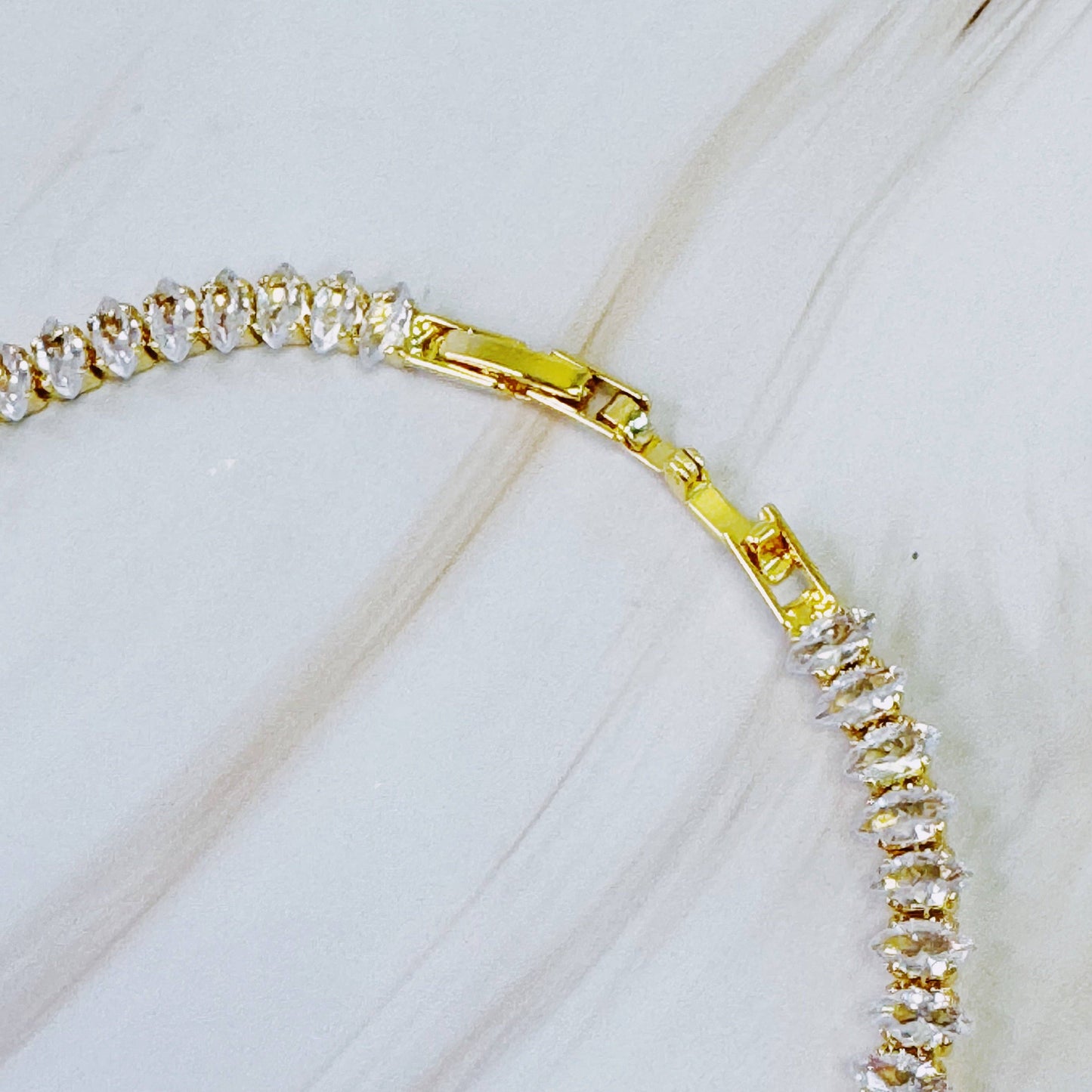 marquise cut sparkle tennis necklace