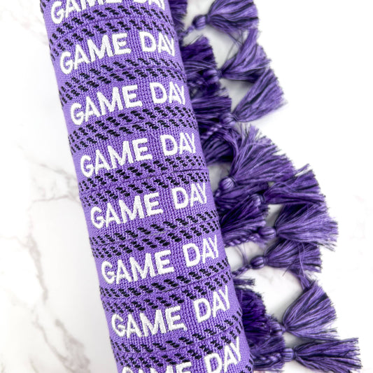 purple game day embroidered bracelet