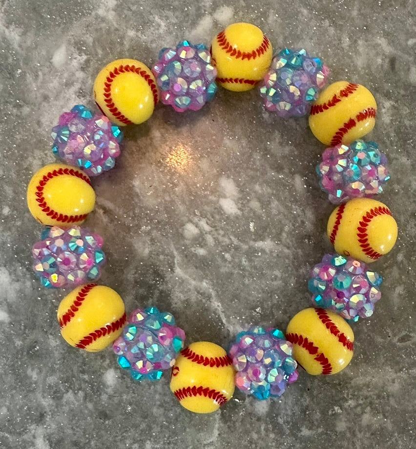 stretchy blingy softball bracelet