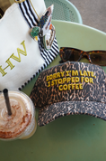 Load image into Gallery viewer, Sorry I'm Late, I Stopped for Coffee - Luxe Leopard Trucker Hat