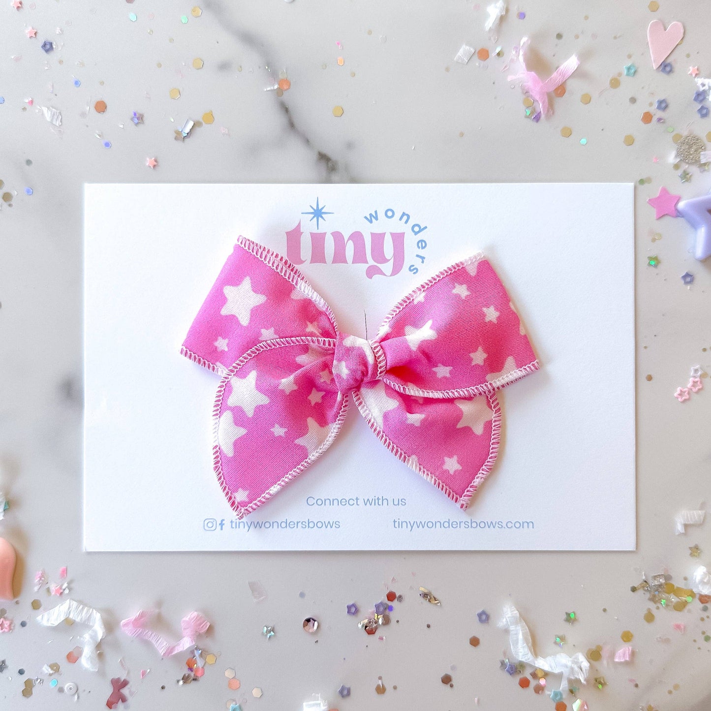 retro stars pink bow