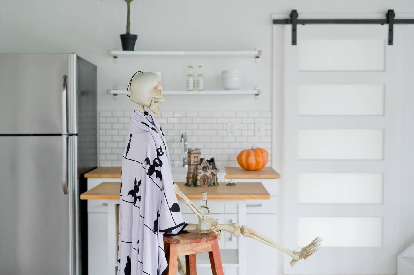 Halloween Bat Blanket Throw for Comfort & Decor, Black Bats