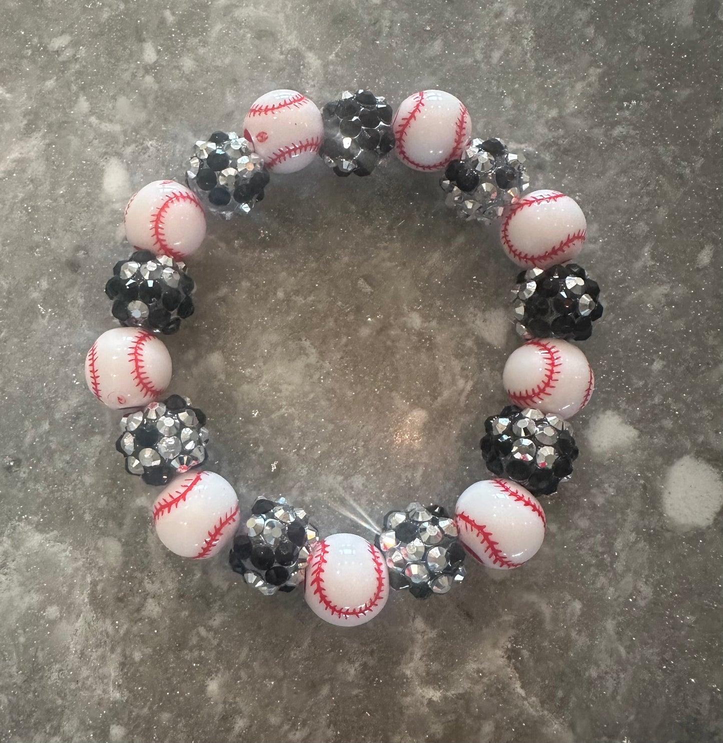 stretchy blingy baseball bracelet