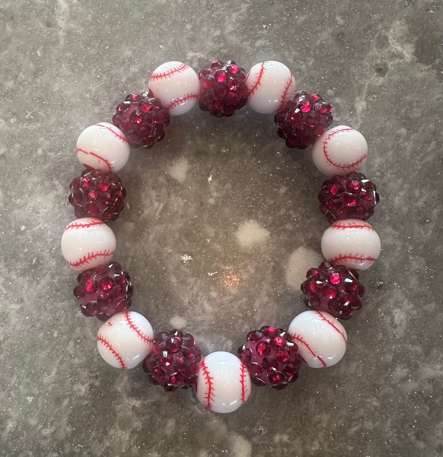 stretchy blingy baseball bracelet