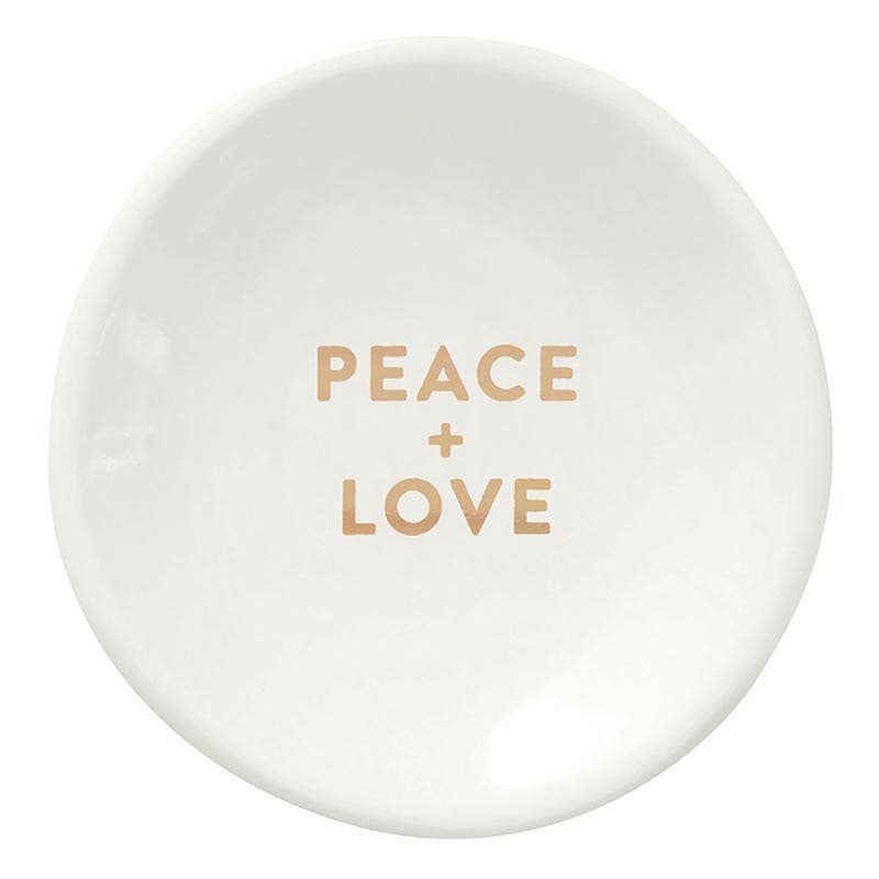 peace stud earrings & ceramic dish