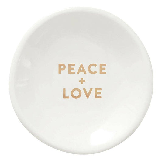 peace stud earrings & ceramic dish