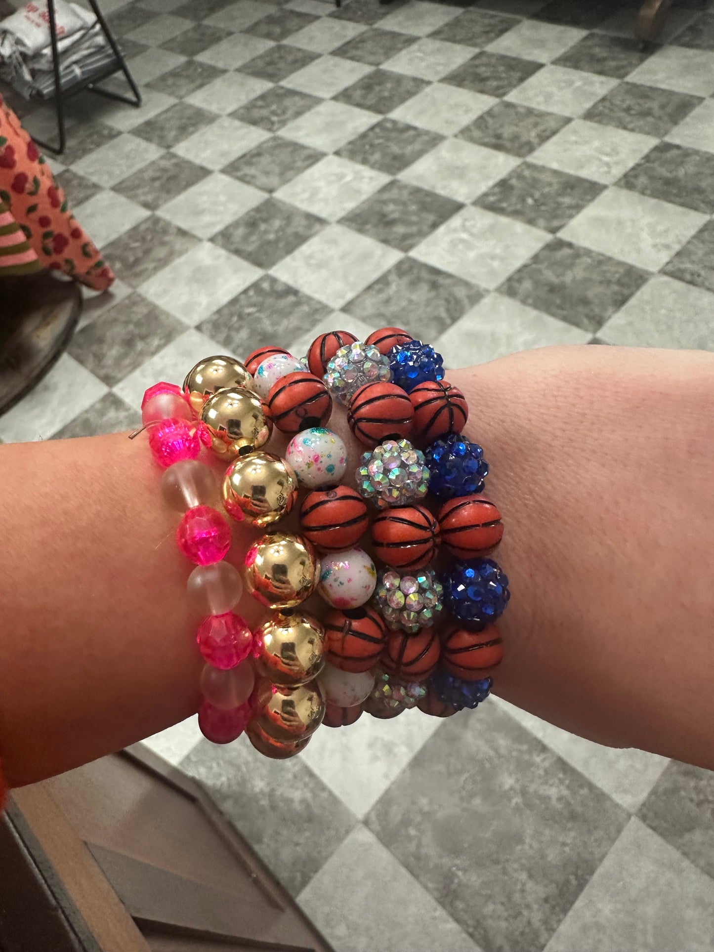 stretchy blingy basketball bracelet