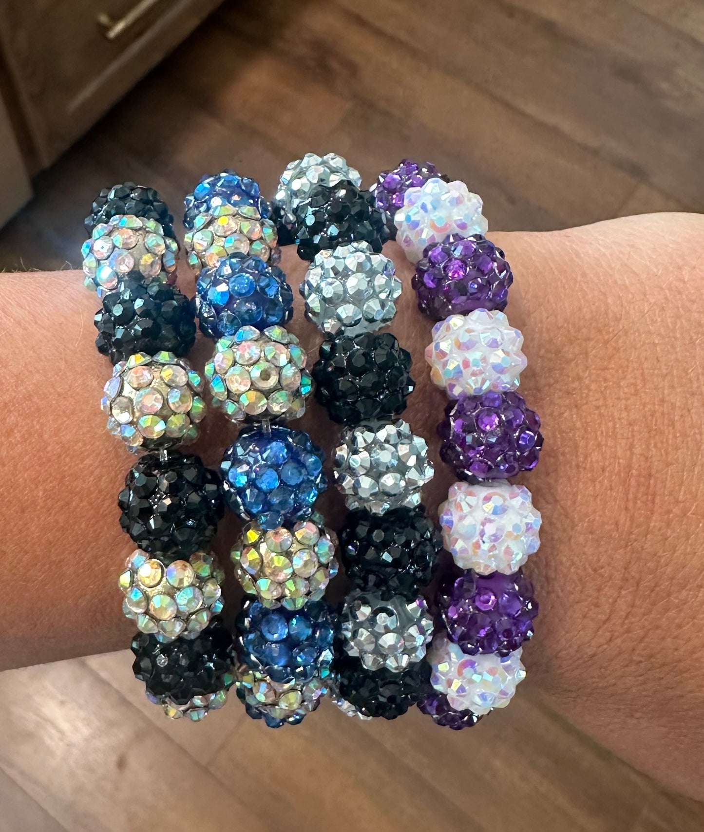 stretchy blingy school spirit bracelet