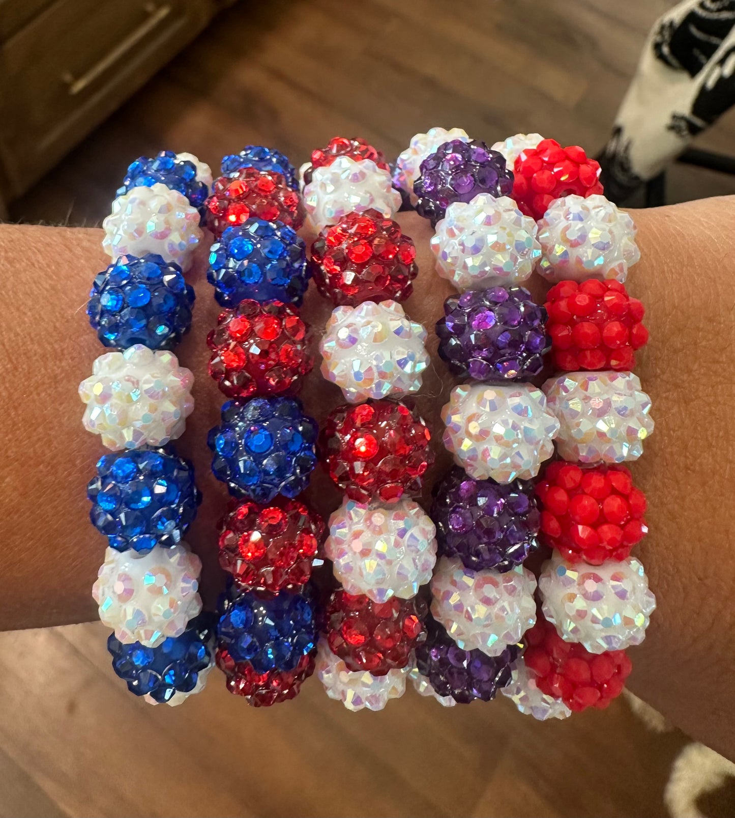 stretchy blingy school spirit bracelet