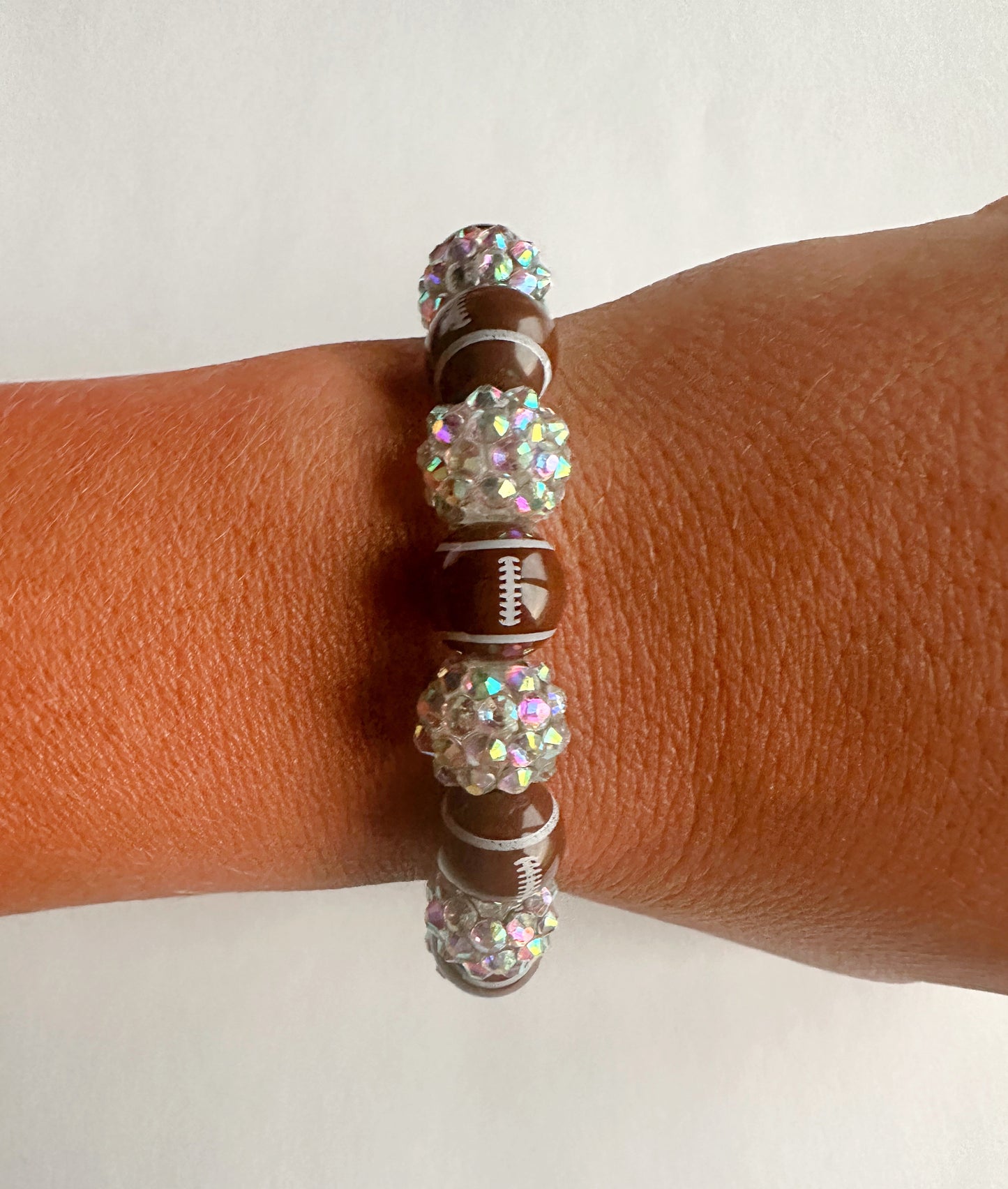 stretchy blingy football bracelet