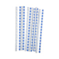 Load image into Gallery viewer, Blue Plaid Floral Reusable Straws