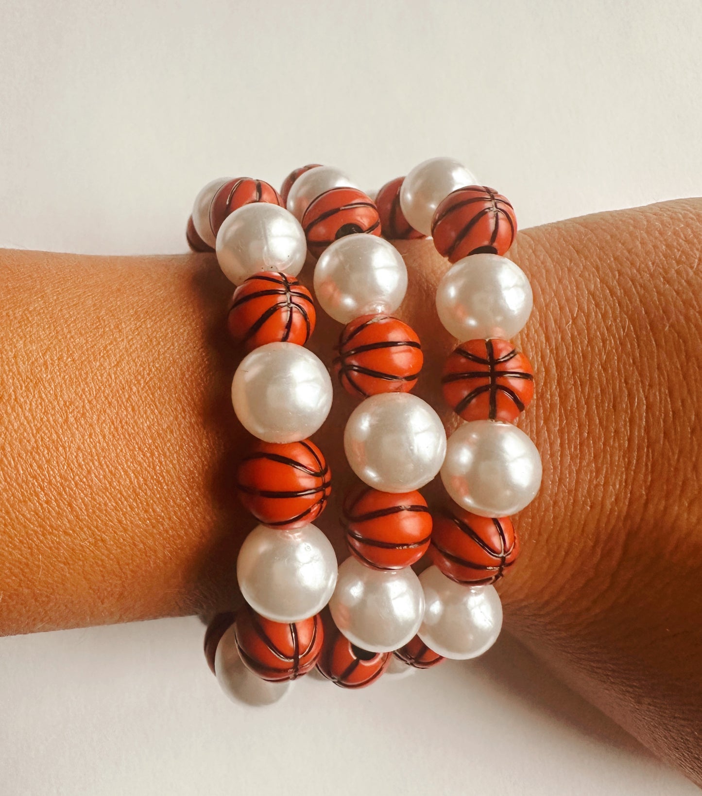 Pearly Basketball Stretchy Bracelet